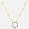 18" Mini Diamond Hexagon Foundation Paperclip Chain