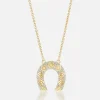 Mini Diamond Horseshoe Pendant Necklace