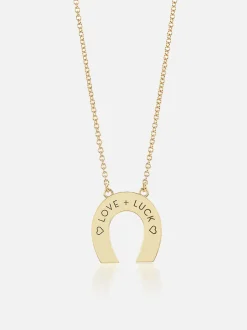 Mini Diamond Horseshoe Pendant Necklace