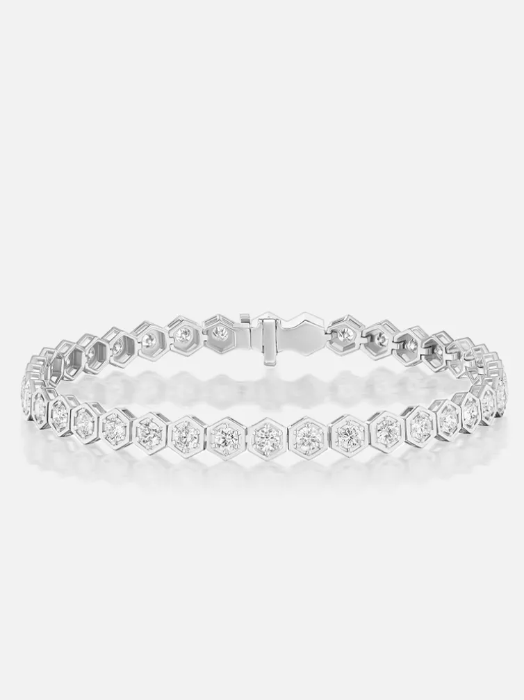 Mini Diamond Tennis Bracelet Platinum