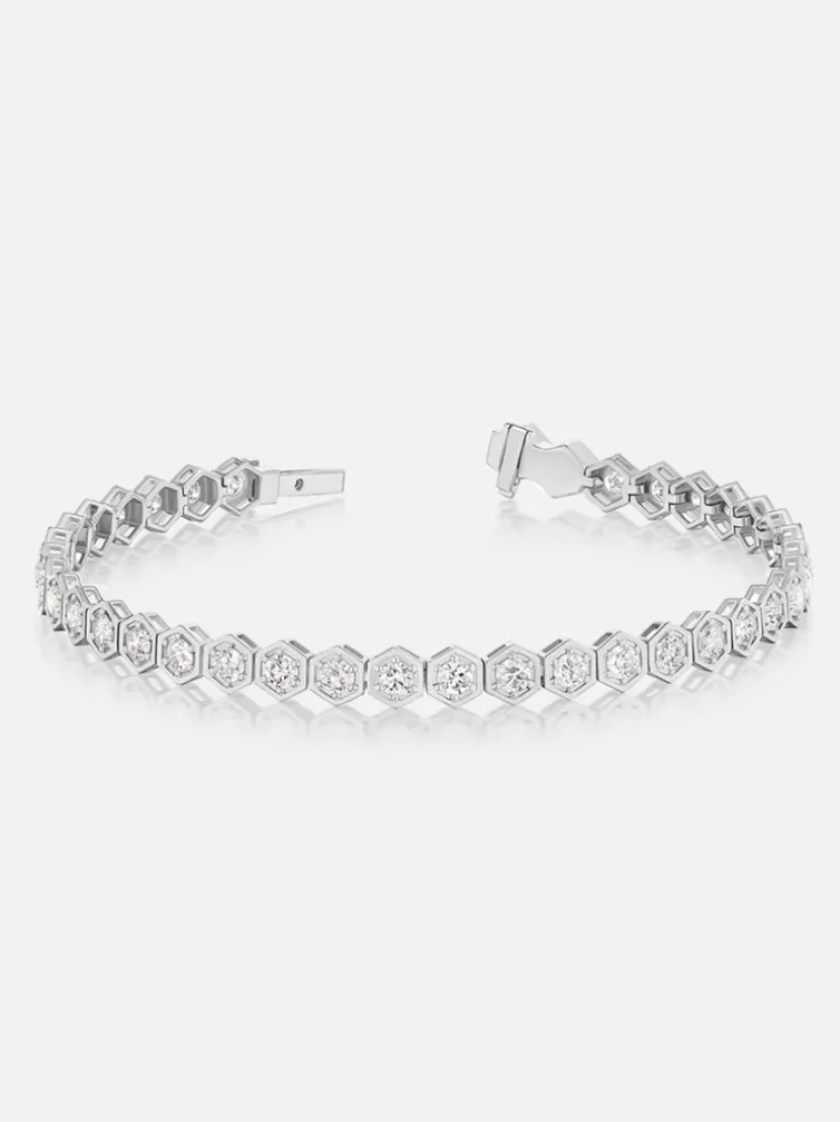 Mini Diamond Tennis Bracelet Platinum