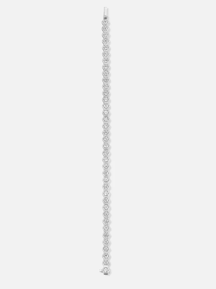 Mini Diamond Tennis Bracelet Platinum