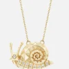 Mini Snail Pendant Necklace Diamond