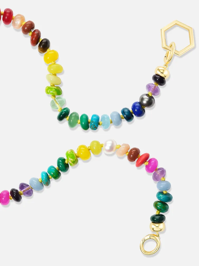 18" Open Bail Rainbow Bead Foundation Necklace