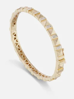 Pyramid Stud Bangle in Diamond