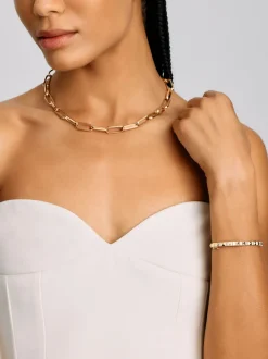 Pyramid Stud Bangle in Diamond