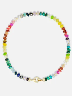 18" Rainbow Bead Foundation Tennis Clasp