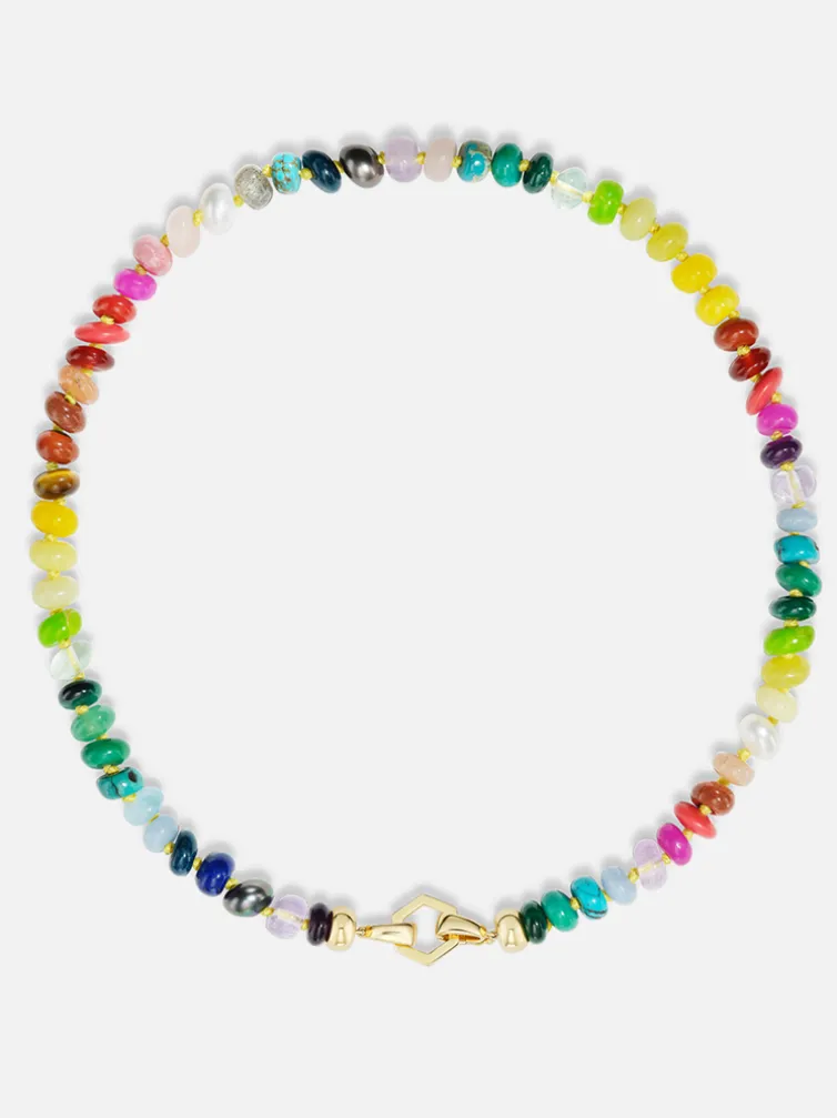 18" Rainbow Bead Foundation Tennis Clasp