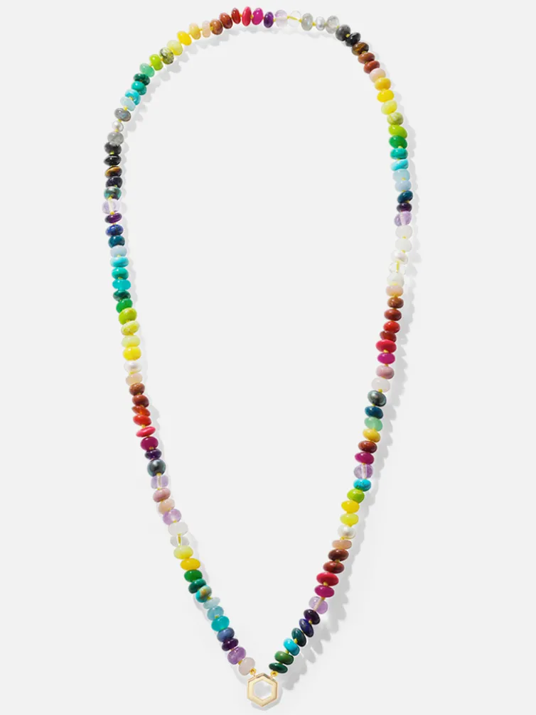 32" Rainbow Bead Foundation Necklace