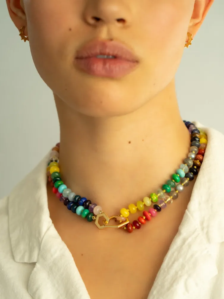 32" Rainbow Bead Foundation Necklace