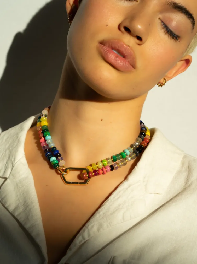32" Rainbow Bead Foundation Necklace