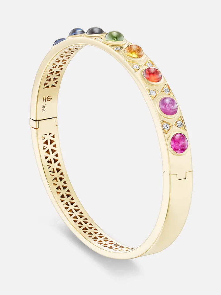 Rainbow Cabochon Bangle