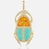 Scarab Pendant Fire and Wood Opal