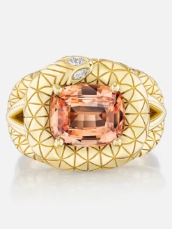 Snake Giza Padparadscha Ring