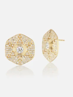Stardust Major Button Stud Earrings