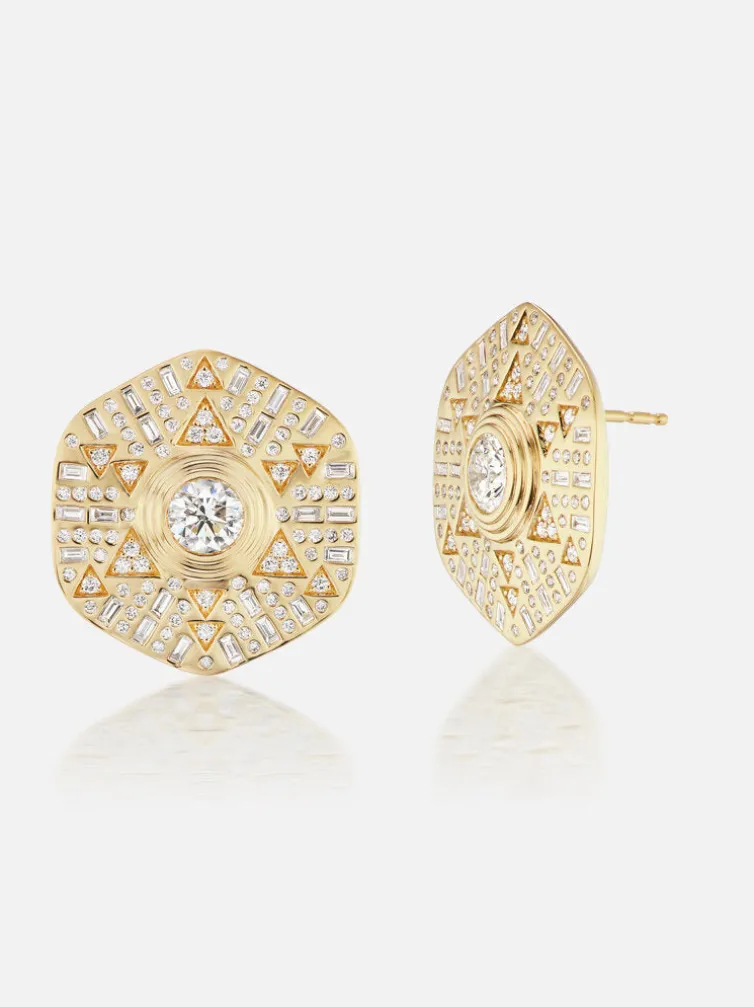 Stardust Major Button Stud Earrings