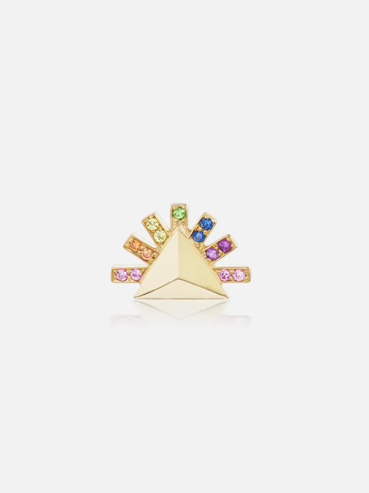 Sunburst Stud Earring Single