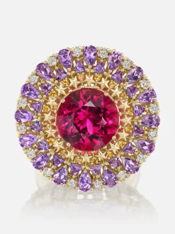 Supernova Rubellite Cocktail Ring
