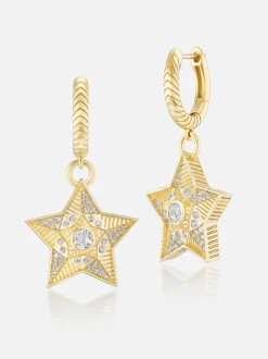 Supernova Star Drop Huggie Earrings