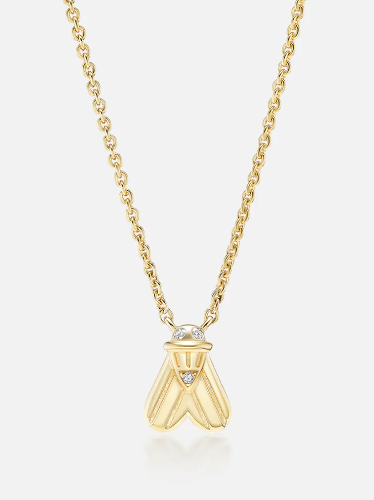 Tiny Fly Pendant Necklace
