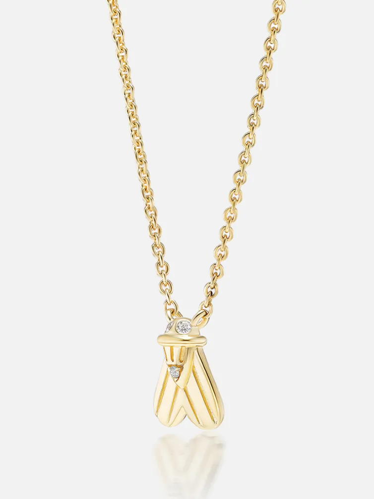 Tiny Fly Pendant Necklace