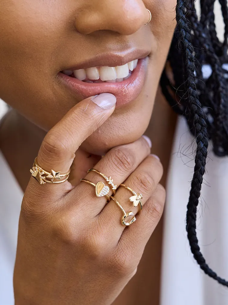 Tiny Heart Stacking Ring