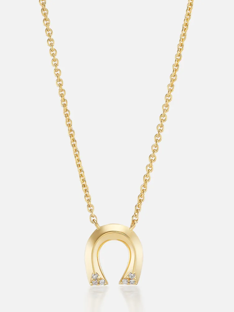 Tiny Horseshoe Pendant Necklace