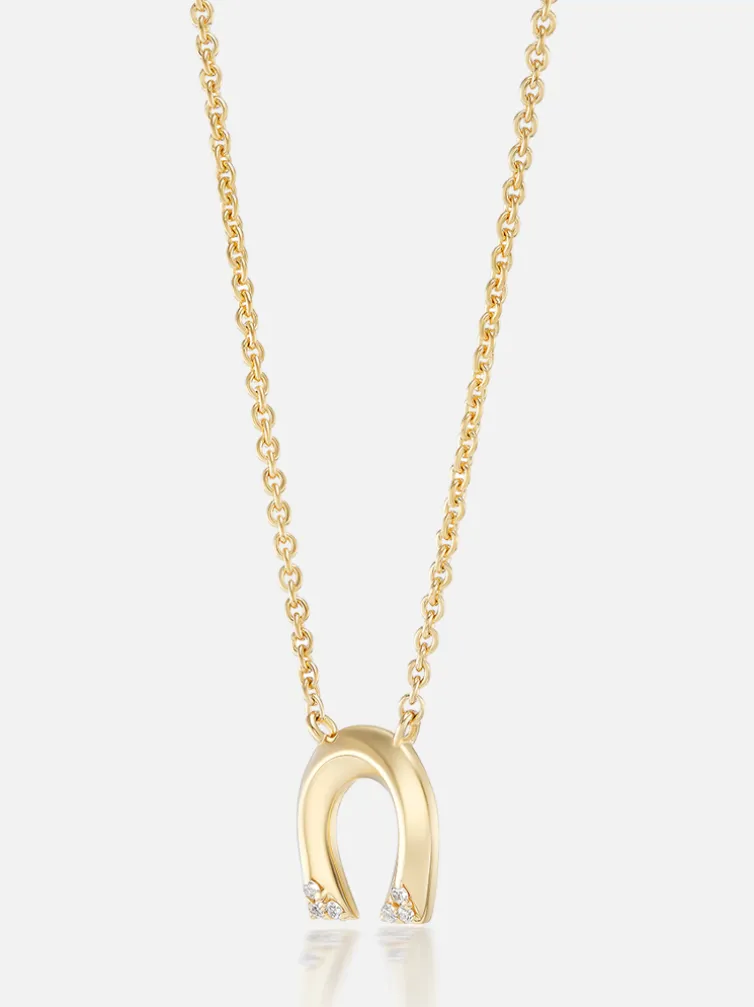 Tiny Horseshoe Pendant Necklace