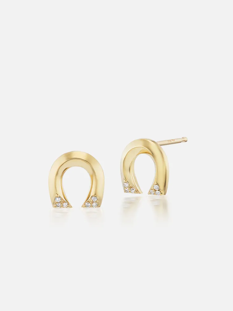 Tiny Horseshoe Stud Earrings