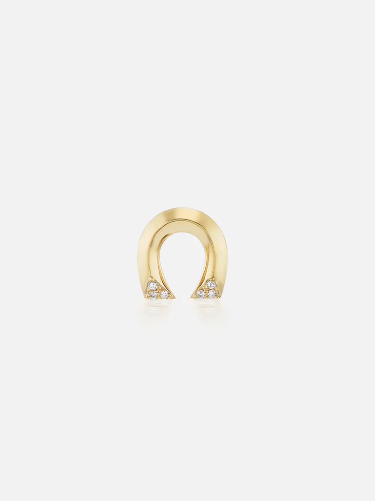 Tiny Horseshoe Stud Earring Single