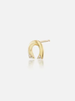 Tiny Horseshoe Stud Earring Single