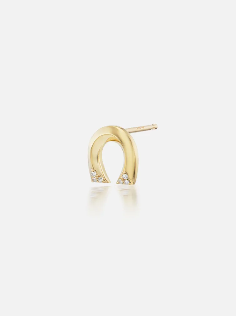 Tiny Horseshoe Stud Earring Single
