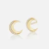 Tiny Moon Stud Earrings