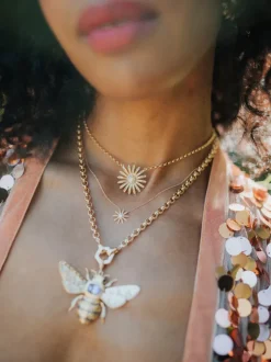 Tiny Sunflower Pendant Necklace