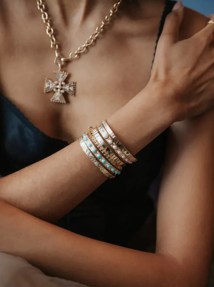 Turquoise Cabochon Bangle