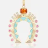 XL Fortune Favors the Bold Horseshoe Pendant Mandarin Garnet