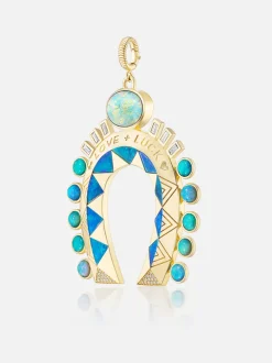 XL Opal Horseshoe Pendant